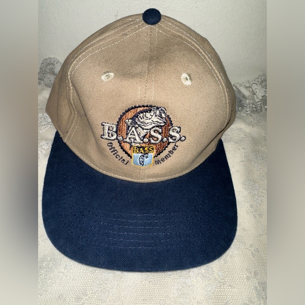 B.A.S.S. Embroidered Cap Vintage Bass Anglers Sportsman Official Strap Back